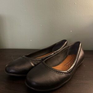 Zodiac Black Leather Flats